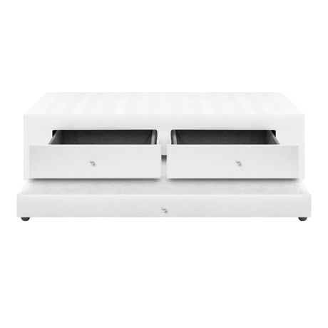 Cama Nido Duplex Blanco 140x60Cm Para Cochón Doble 140 X 190 Cm Con Cajones - CAMAS | Bylmo