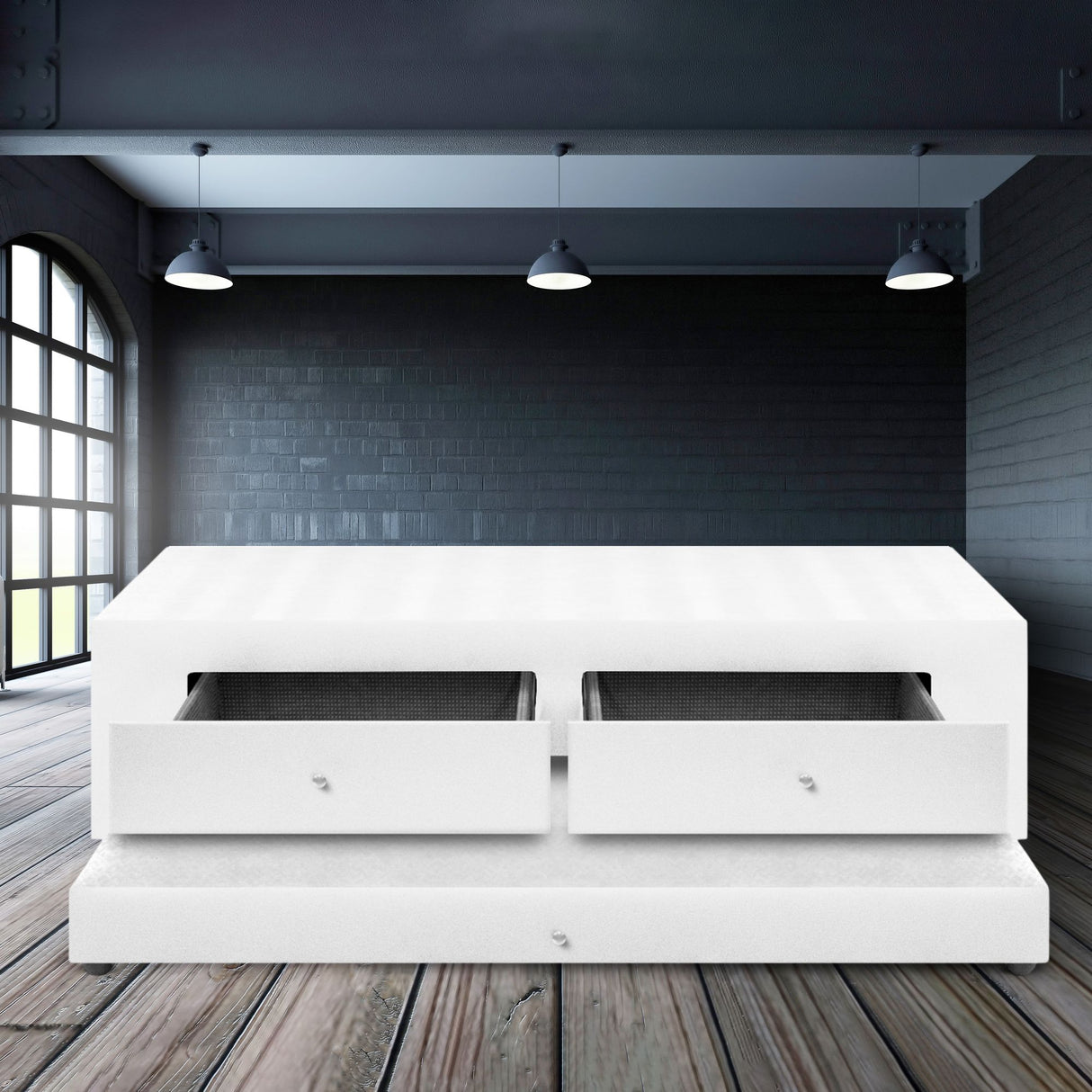 Cama Nido Duplex Blanco 140x60Cm Para Cochón Doble 140 X 190 Cm Con Cajones - CAMAS | Bylmo