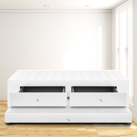 Cama Nido Duplex Blanco 90x60Cm Para Cochón Sencillo 90 X 190 Cm con Cajones y Colchones Incorporados - CAMAS | Bylmo