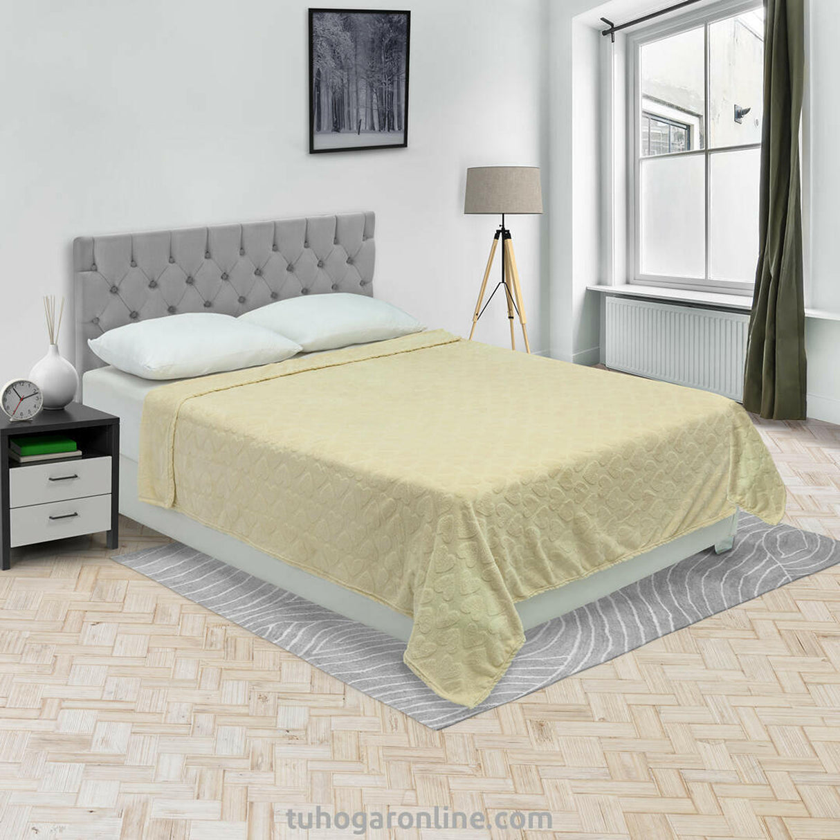 Cobija Esplendor Crema 150x200cm Fondo Entero Extrasuave - COBIJAS Y MANTAS | Bylmo