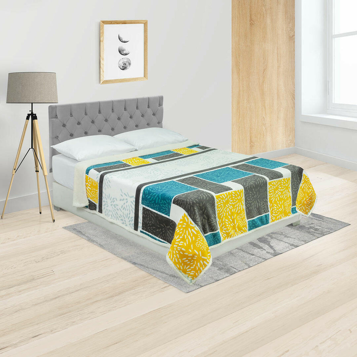 Cobija Ovejera Blanco 180x250cm Cuadros Y Rectangulos Extrasuave - COBIJAS Y MANTAS | Bylmo