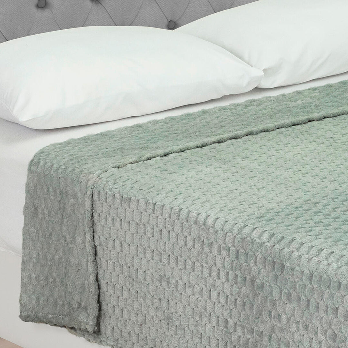 Cobija Texture Gris Claro 180x200cm Fondo Entero Extrasuave - COBIJAS Y MANTAS | Bylmo