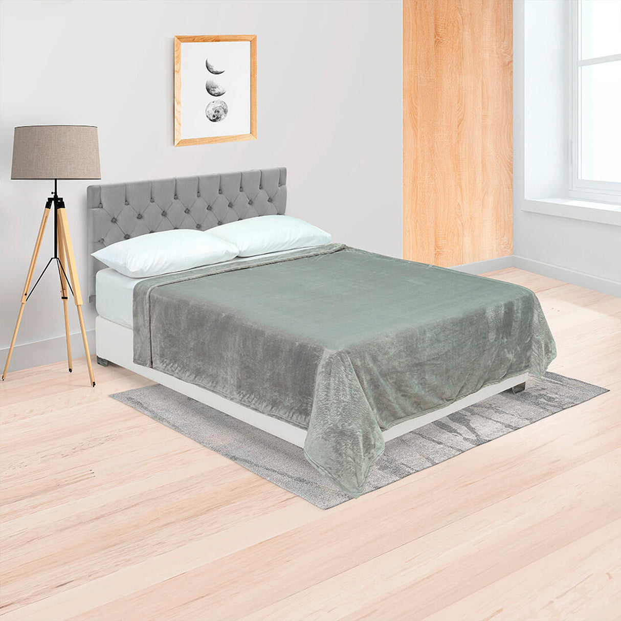 Cobija Piel de Durazno Gris Claro 180x200cm Fondo Entero Extrasuave - COBIJAS Y MANTAS | Bylmo