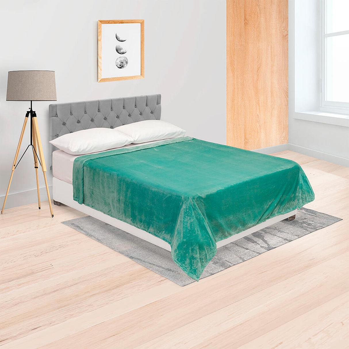 Cobija Piel de Durazno Verde 180x200cm Fondo Entero Extrasuave - COBIJAS Y MANTAS | Bylmo