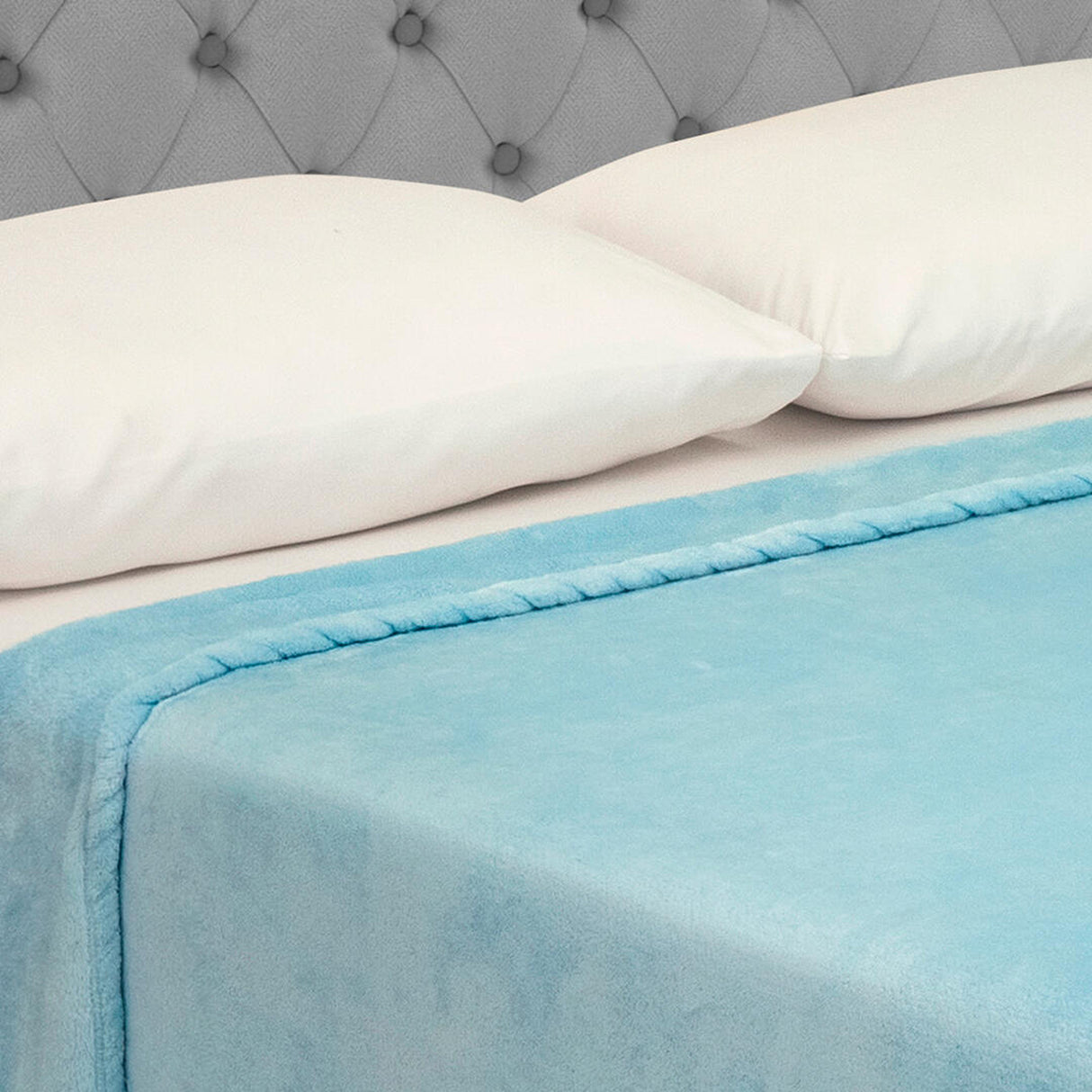 Cobija Piel de Durazno Azul Claro 180x200cm Fondo Entero Extrasuave - COBIJAS Y MANTAS | Bylmo