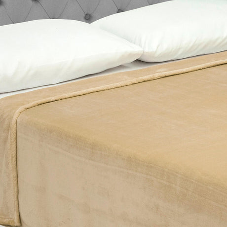 Cobija Piel de Durazno Dorado 180x200cm Fondo Entero Extrasuave - COBIJAS Y MANTAS | Bylmo