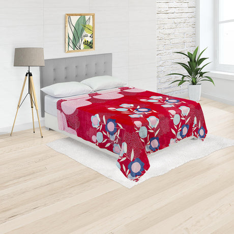 Cobija Piel de Durazno Fucsia 180x200cm Circulos Y Flores Extrasuave - COBIJAS Y MANTAS | Bylmo