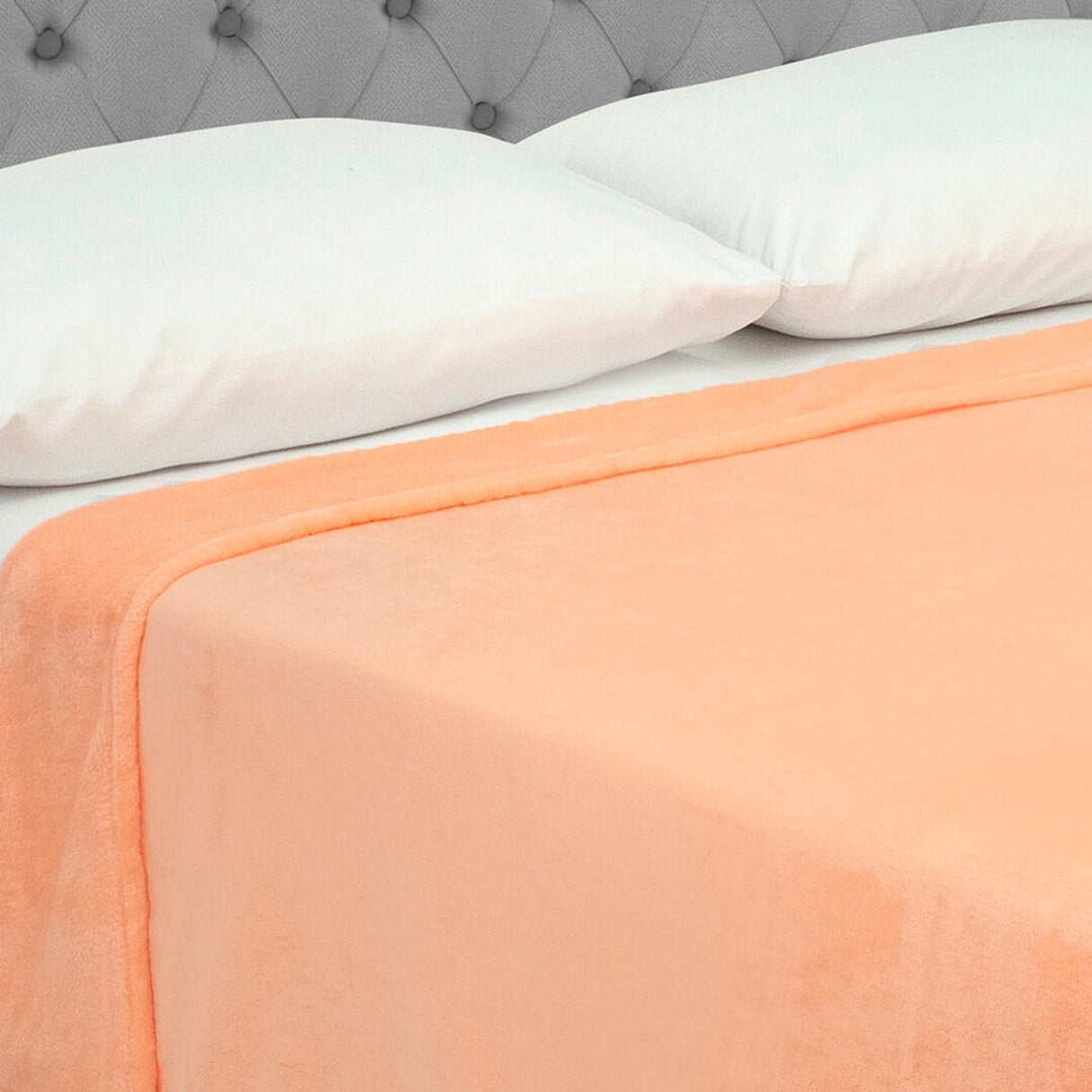 Cobija Soft Naranja Claro 180x200cm Fondo Entero Extrasuave - COBIJAS Y MANTAS | Bylmo