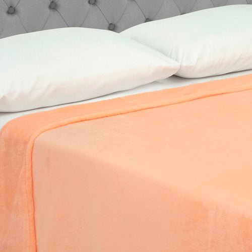 Cobija Soft Naranja Claro 180x200cm Fondo Entero Extrasuave