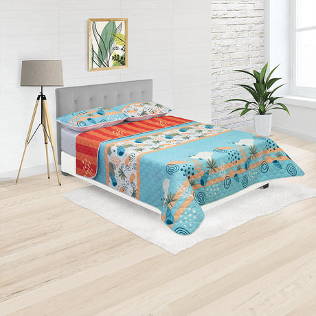 Cubrelecho Termosellado Azul 140x190cm Doble Faz de Oceano - TENDIDOS Y CUBRELECHOS | Bylmo