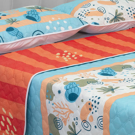 Cubrelecho Termosellado Azul 140x190cm Doble Faz de Oceano - TENDIDOS Y CUBRELECHOS | Bylmo