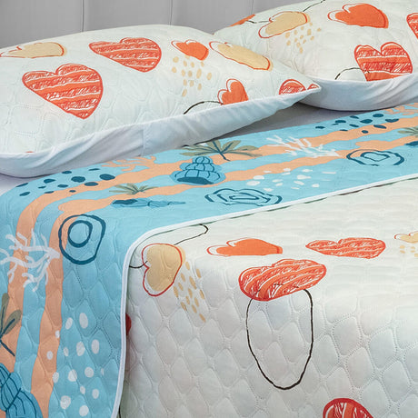 Cubrelecho Termosellado Azul 140x190cm Doble Faz de Oceano - TENDIDOS Y CUBRELECHOS | Bylmo