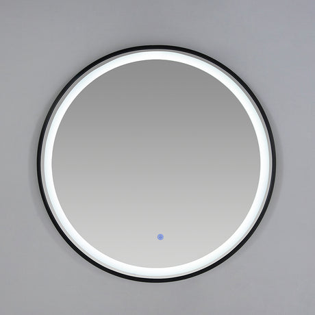Espejo de Baño 80x80cm Redondo con Marco Metalico Negro y con Sistema Led Touch - ESPEJOS DE BANHO | Bylmo