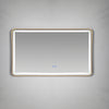 Espejo De Baño 120x70cm Rectangular Con Marco Metalico Dorado Y Con Sistema Led Touch