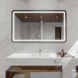 Espejo de Baño 120x70cm Rectangular con Marco Metalico Negro y con Sistema Led Touch - ESPEJOS DE BANHO | Bylmo