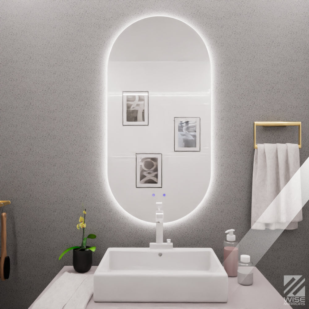 Espejo de Baño 60x120cm Ovalado con Sistema Led Touch - ESPEJOS DE BANHO | Bylmo