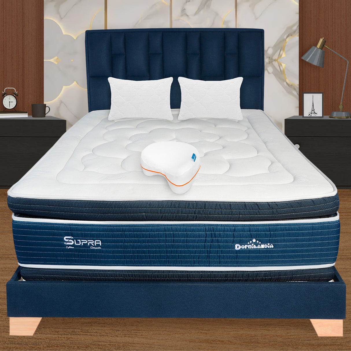 Cojín Para la Entrepierna Blanco y Naranja Ovalado Hipoalergénico - COJINES | Bylmo