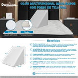 Cojín Multifuncional de Tela Fria Blanco Triangular Hipoalergénico - COJINES | Bylmo