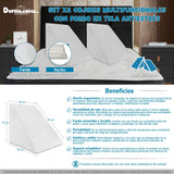 Set X 2 Cojines Multifuncionales Antiestrés Blanco Triangular Hipoalergénico - COJINES | Bylmo