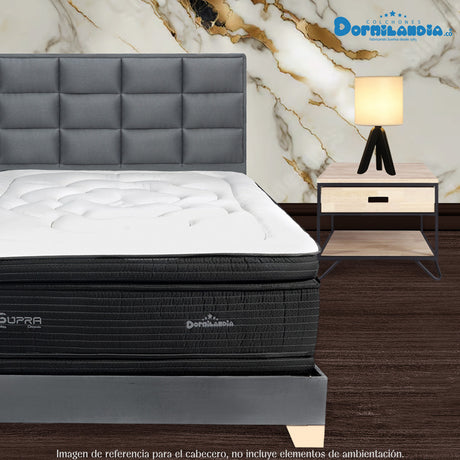 Cabecero Londres Gris 160x120cm con Acabado Abullonado para Cama Queen - CABECEROS | Bylmo