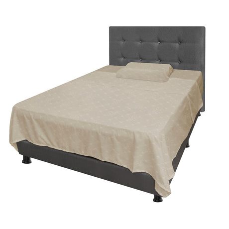 Juego de Sabanas Beige para Cama Sencilla 100 x 190 Cm Hipoelergénicas y Antiácaros - SABANAS | Bylmo