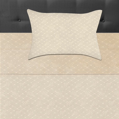 Juego de Sabanas Beige para Cama Sencilla 100 x 190 Cm Hipoelergénicas y Antiácaros - SABANAS | Bylmo