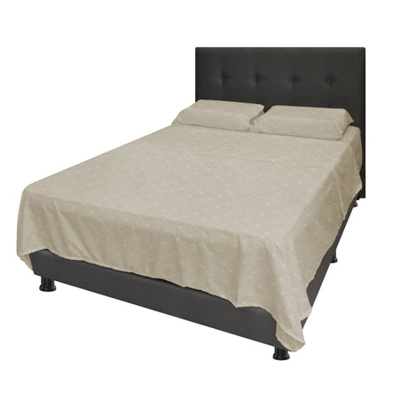 Juego de Sabanas Beige para Cama King 200 X 200 Cm Hipoelergénicas y Antiácaros - SABANAS | Bylmo