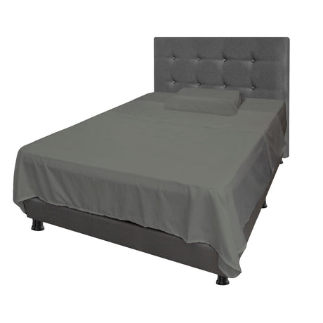 Juego de Sabanas Gris para Cama Sencilla 100 x 190 Cm Hipoelergénicas y Antiácaros - SABANAS | Bylmo