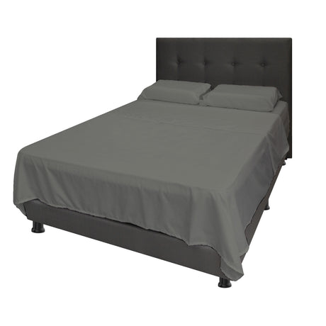 Juego de Sabanas Gris para Cama Doble 140 X 190 Cm Hipoelergénicas y Antiácaros - SABANAS | Bylmo