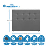 Combo Base Cama Dividida y Cabecero Dublín Gris 200x200cm Con Patas - CAMAS | Bylmo