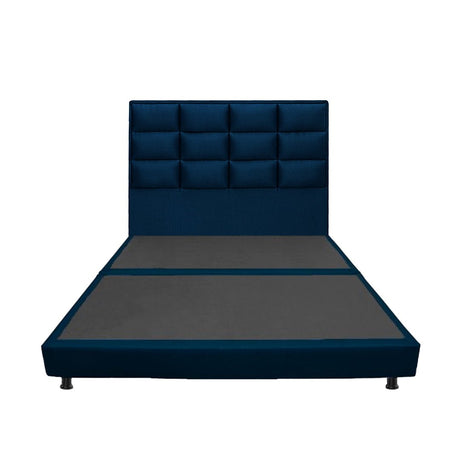 Combo Base Cama Dividida y Cabecero Londres Azul 120x190cm Con Patas - CAMAS | Bylmo