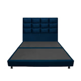 Combo Base Cama Dividida y Cabecero Londres Azul 160x190cm Con Patas - CAMAS | Bylmo