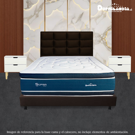 Combo Base Cama Dividida y Cabecero Londres Cafe 120x190cm Con Patas - CAMAS | Bylmo
