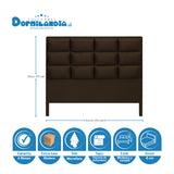 Combo Base Cama Dividida y Cabecero Londres Cafe 120x190cm Con Patas - CAMAS | Bylmo