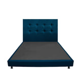 Combo Base Cama y Cabecero Dublín Azul 140x190cm Con Patas - CAMAS | Bylmo