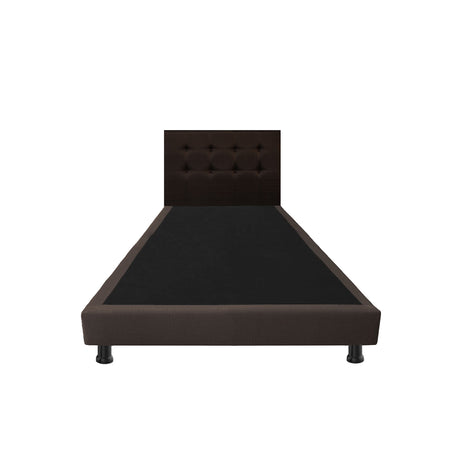 Combo Base Cama y Cabecero Dublín Cafe 100x190cm Con Patas - CAMAS | Bylmo