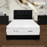 Combo Base Cama y Cabecero Dublín Negro 100x190cm Con Patas - CAMAS | Bylmo