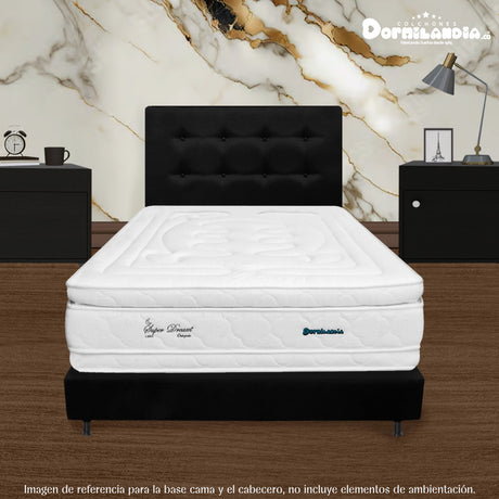 Combo Base Cama y Cabecero Dublín Negro 100x190cm Con Patas - CAMAS | Bylmo