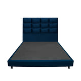 Combo Base Cama y Cabecero Londres Azul 140x190cm Con Patas - CAMAS | Bylmo