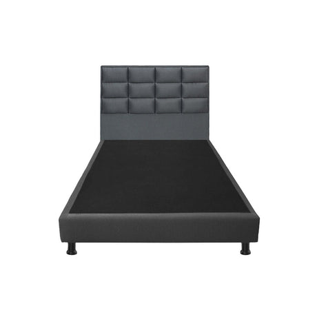 Combo Base Cama y Cabecero Londres Gris 100x190cm Con Patas - CAMAS | Bylmo