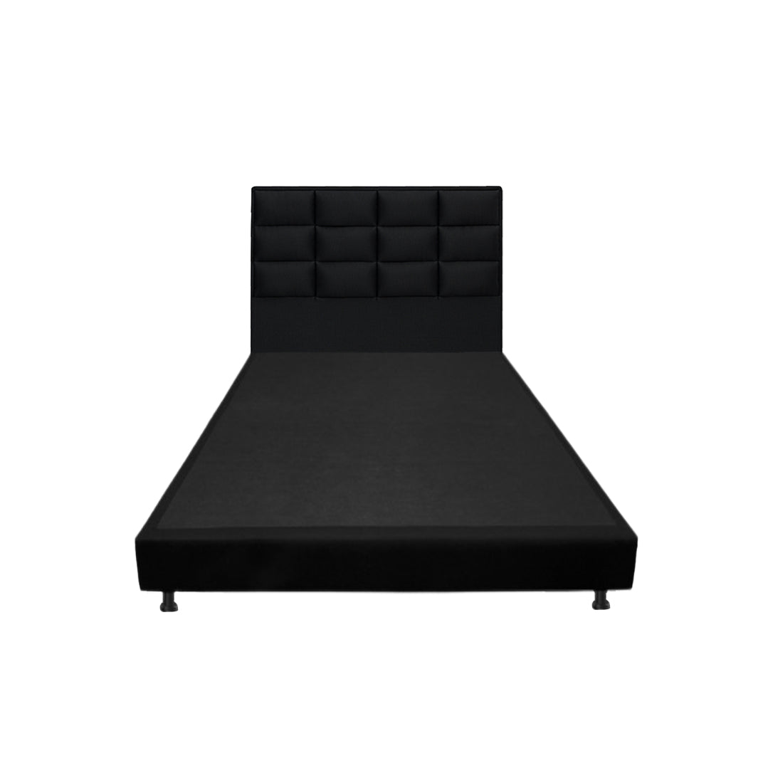 Combo Base Cama y Cabecero Londres Negro 100x190cm Con Patas - CAMAS | Bylmo