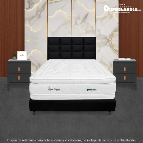 Combo Base Cama y Cabecero Londres Negro 100x190cm Con Patas - CAMAS | Bylmo