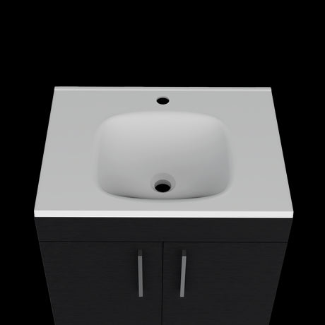 Mueble para Lavamanos Velloc Wengue 60x85cm con Lavamanos y Un Cajón - MUEBLES PARA LAVAMANOS | Bylmo