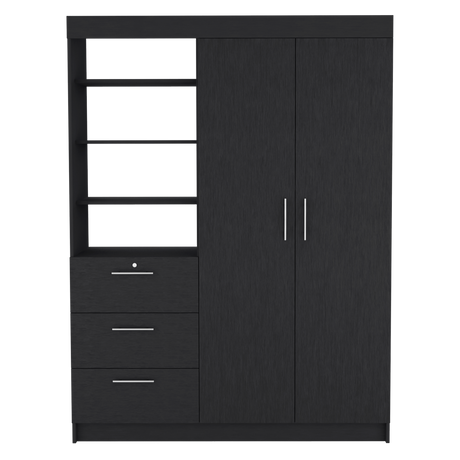Closet Kenya Wengue 150x200.75cm Con Tres Cajones y Dos Puertas - CLOSETS | Bylmo