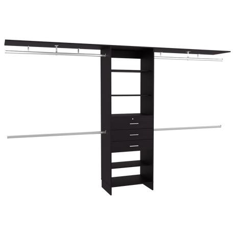 Closet Plego Wengue 300x187.7cm Con Tres Cajones y Sin Puertas - CLOSETS | Bylmo