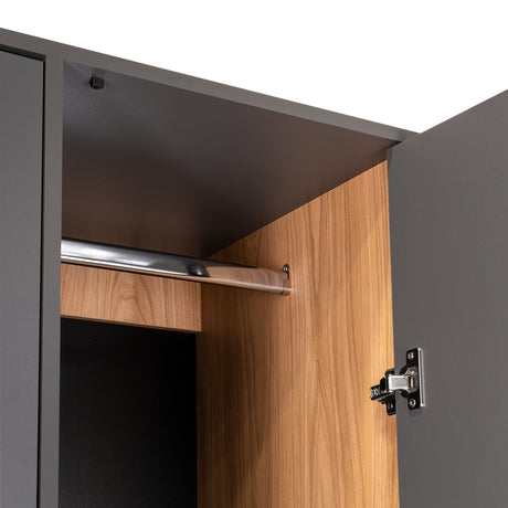 Closet Alder Plomo y Fresno Europeo 90.1x180cm Con Un Cajón y Dos Puertas - CLOSETS | Bylmo