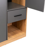 Closet Alder Plomo y Fresno Europeo 90.1x180cm Con Un Cajón y Dos Puertas - CLOSETS | Bylmo