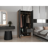 Closet Alder Plomo y Fresno Europeo 90.1x180cm Con Un Cajón y Dos Puertas - CLOSETS | Bylmo