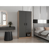 Closet Alder Plomo y Fresno Europeo 90.1x180cm Con Un Cajón y Dos Puertas - CLOSETS | Bylmo