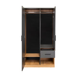 Closet Alder Plomo y Fresno Europeo 90.1x180cm Con Un Cajón y Dos Puertas - CLOSETS | Bylmo